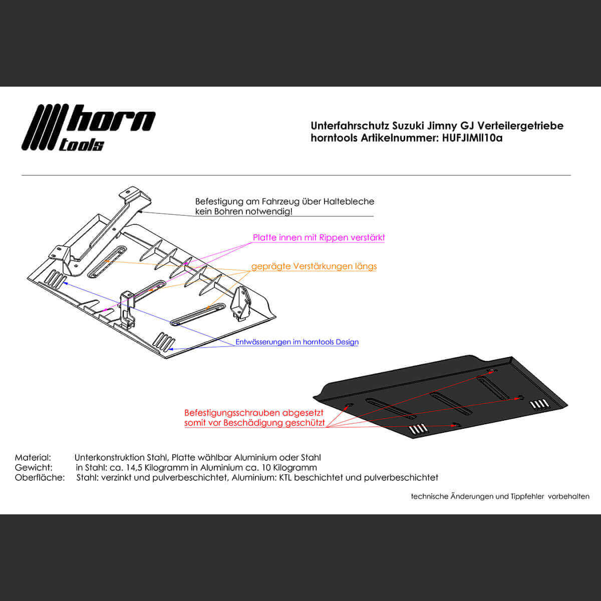 Protezione antincastro del transfer case per Suzuki Jimny GJ/HJ